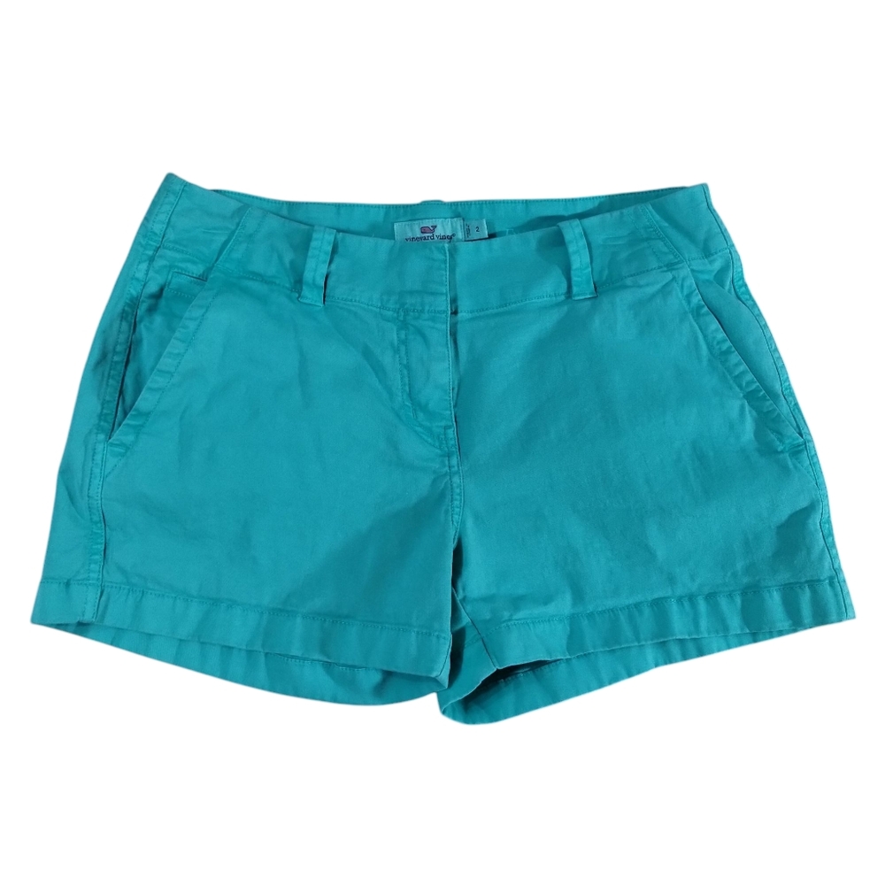 Vineyard Vines Womens Size 2 Teal Shorts 3" Inseam Every Day 2H0390 Preppy